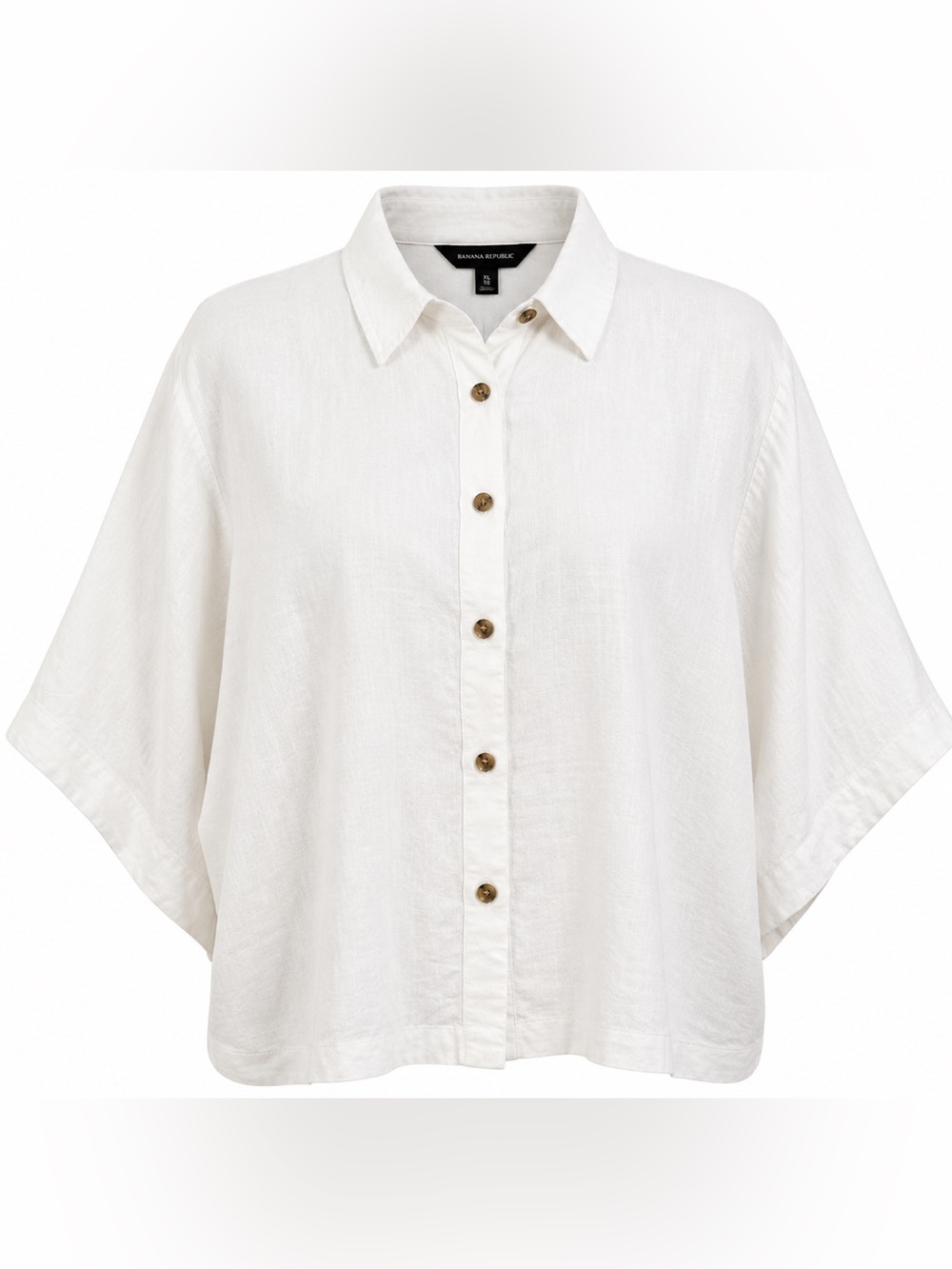 Banana Republic White Linen Blend Oversized Button-Up XL